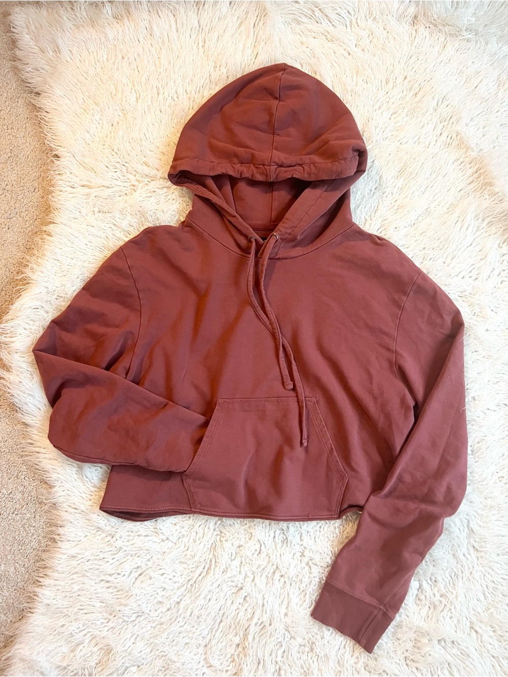 Red Cropped Hoodie